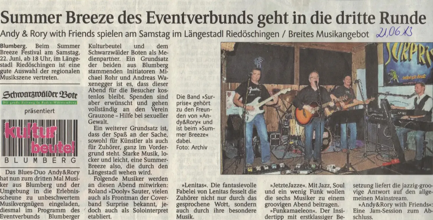Zeitungsteil Längestadl