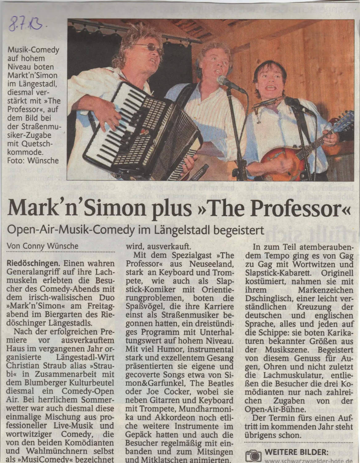 Zeitungsteil Längestadl