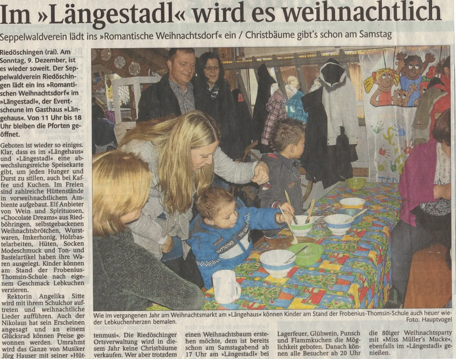 Zeitungsteil Längestadl