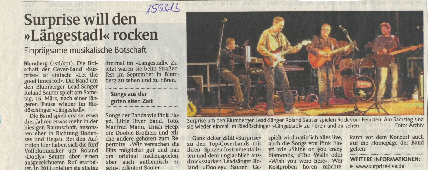 Zeitungsteil Längestadl