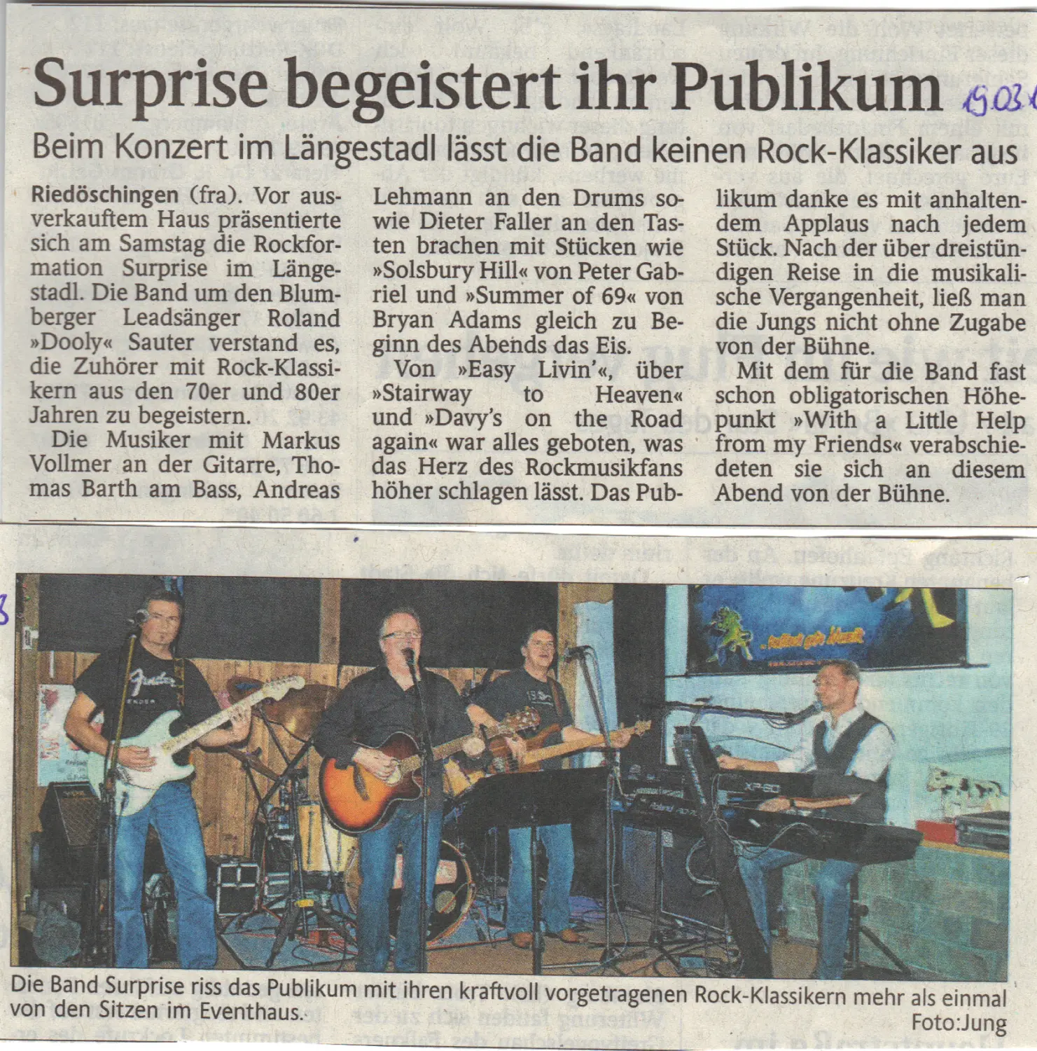 Zeitungsteil Längestadl