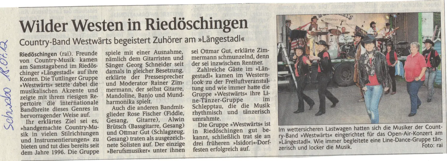 Zeitungsteil Längestadl