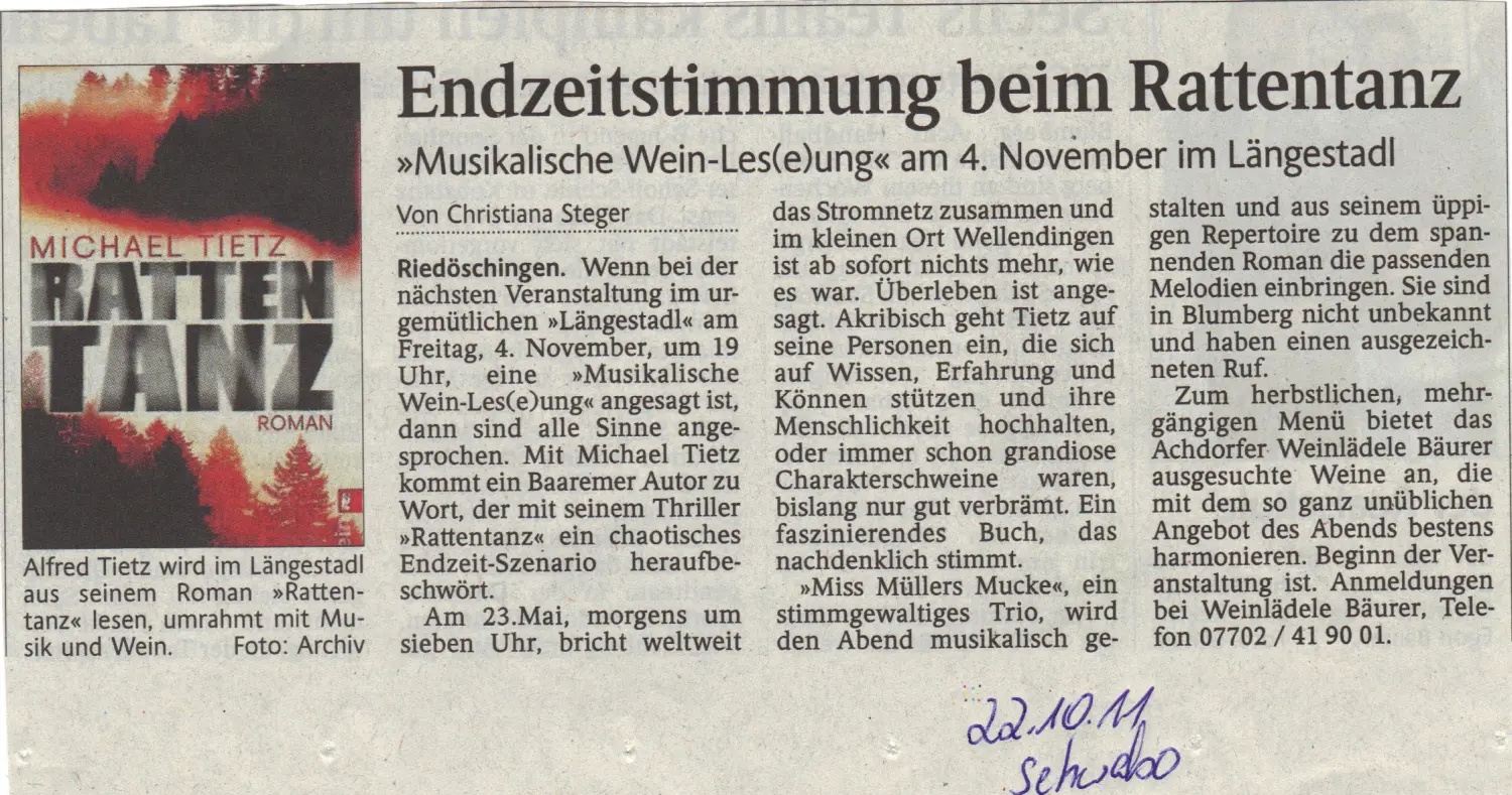 Zeitungsteil Längestadl