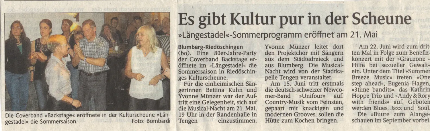 Zeitungsteil Längestadl