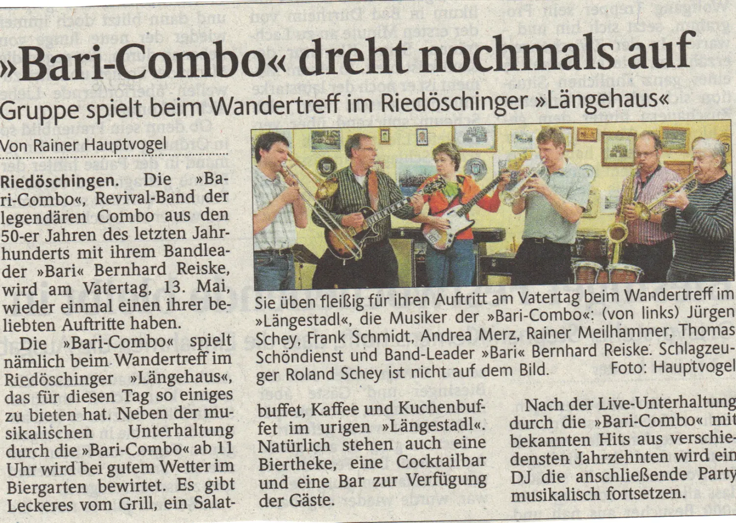 Zeitungsteil Längestadl