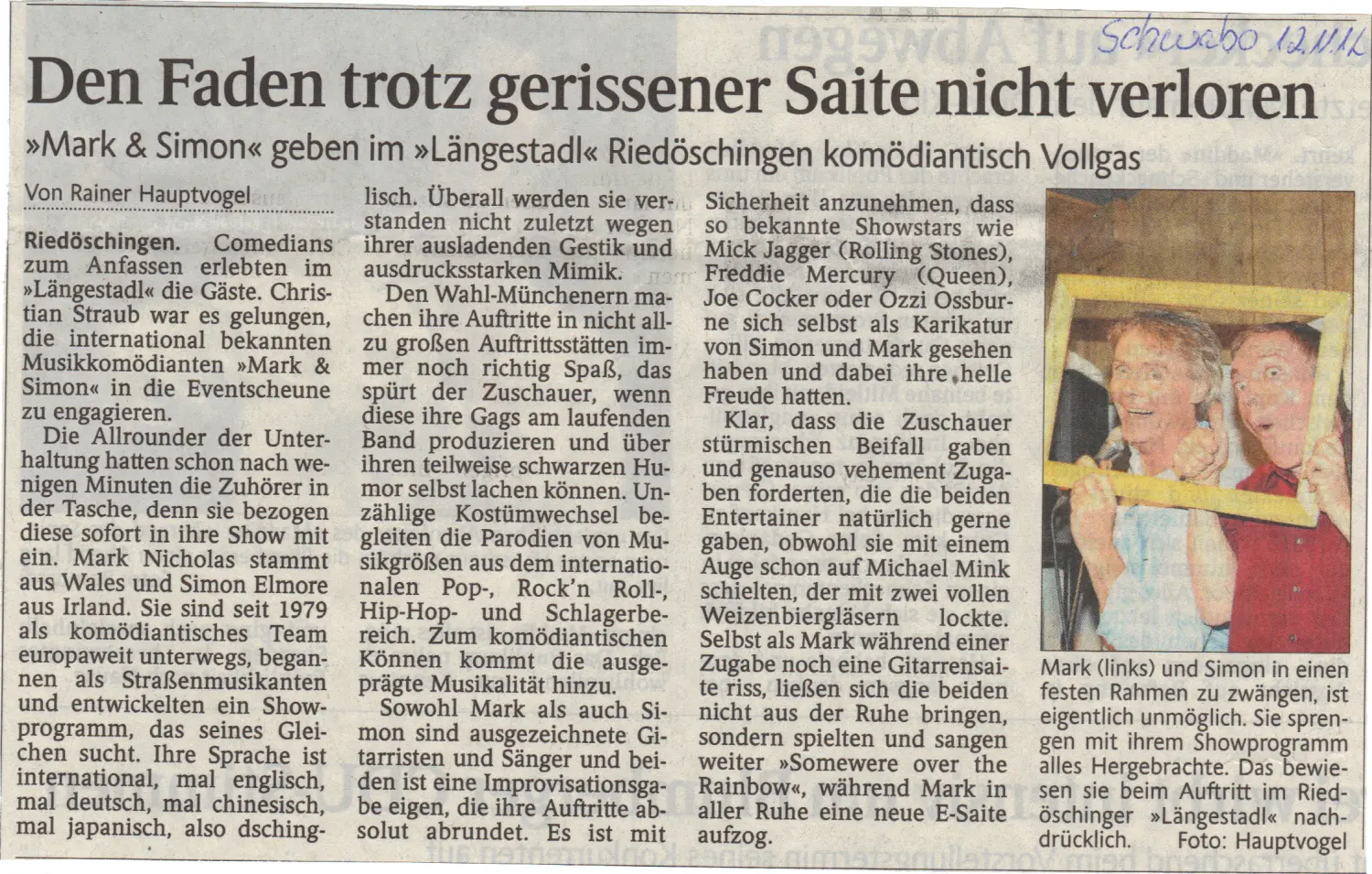 Zeitungsteil Längestadl